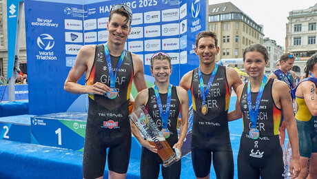 Triathlon-Bronze für deutsches Mixed-Team bei der Mixed-WM in Hamburg