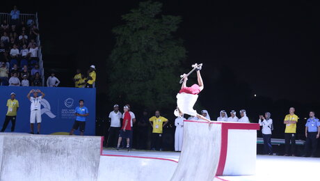 Skateboard-Action an Tag 4 der ANOC World Beach Games