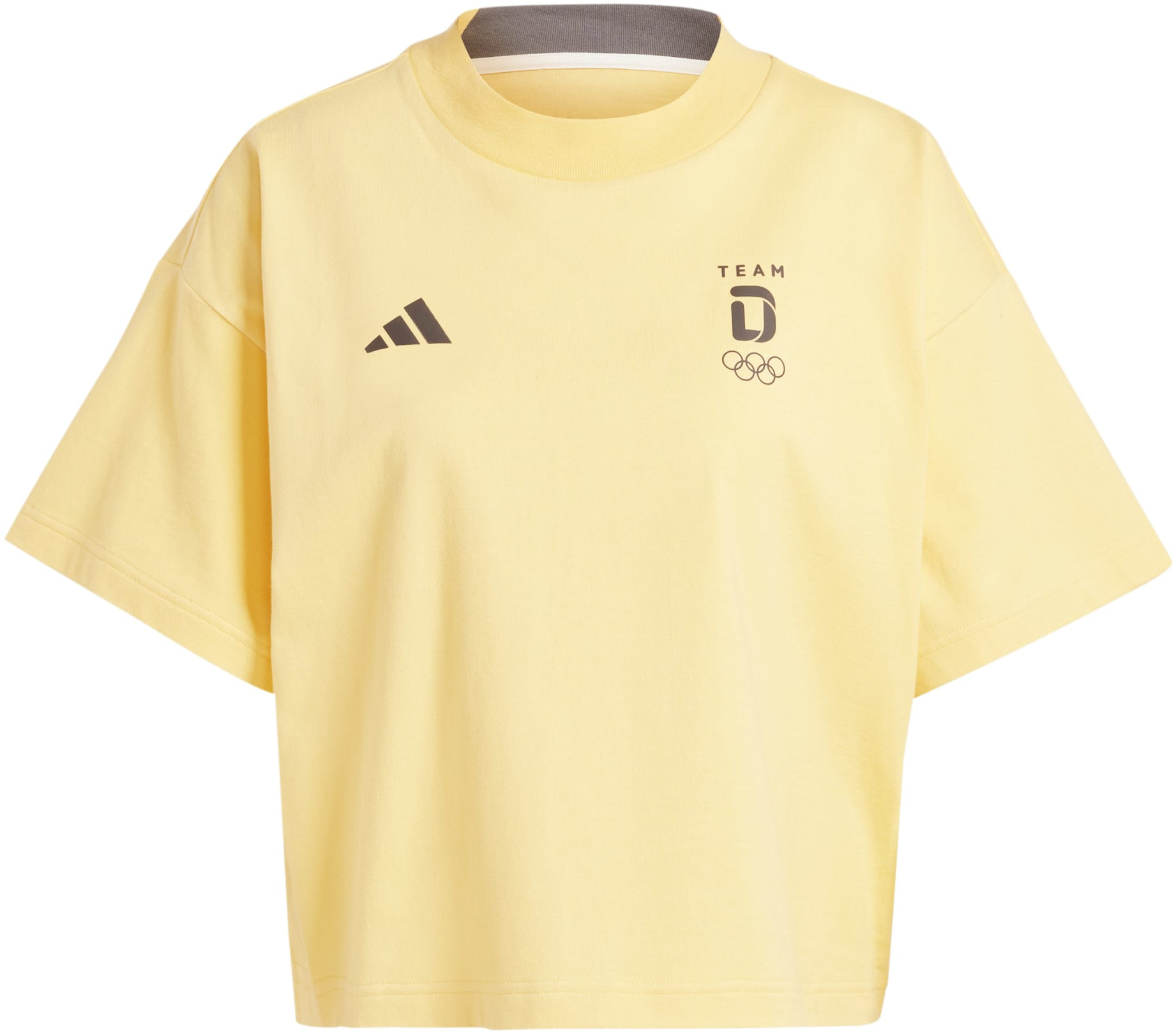 Team D Adidas Village Cropped T-Shirt – Gelb – Damen