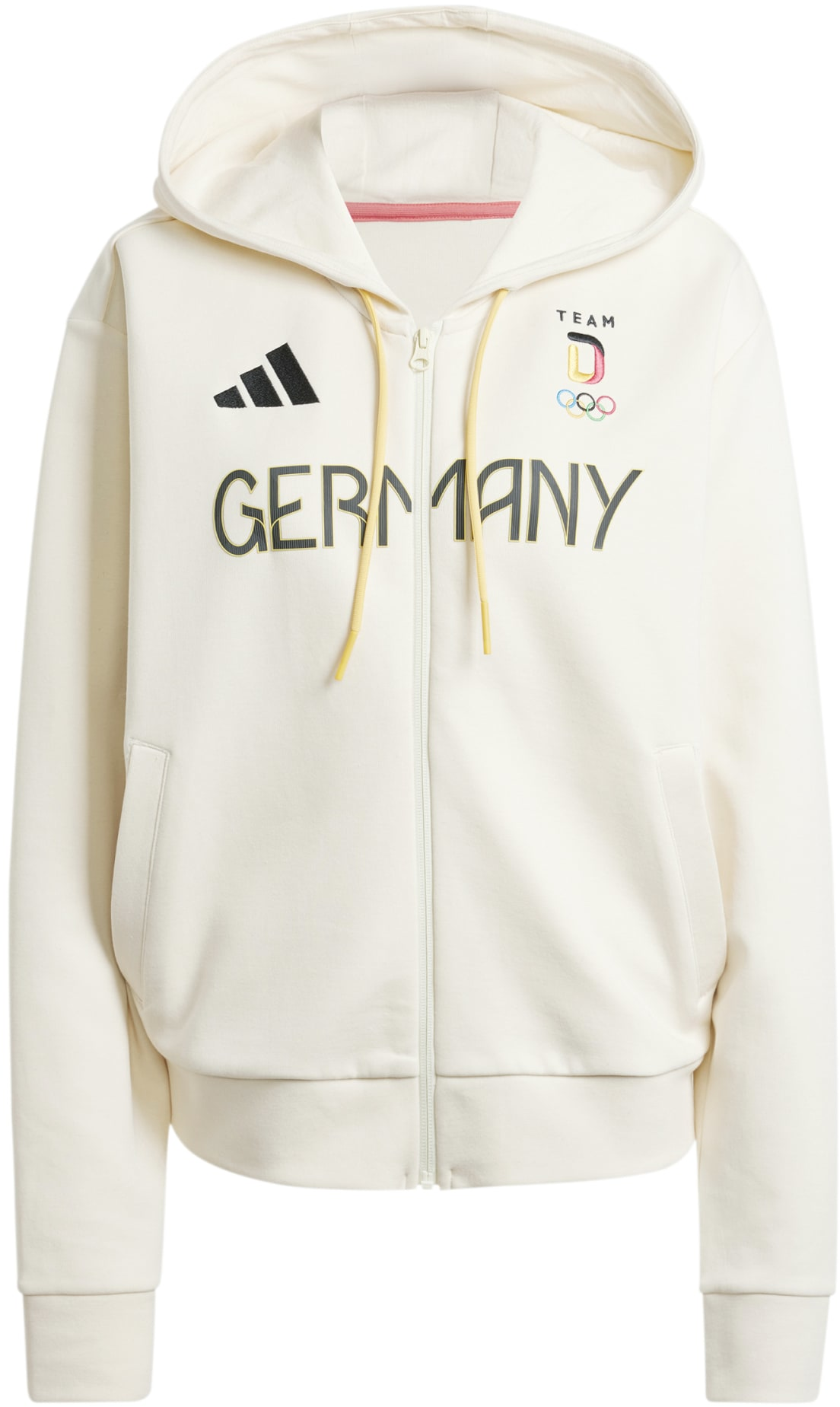 Team D Adidas Village Full Zip Hoodie – Weiß – Damen